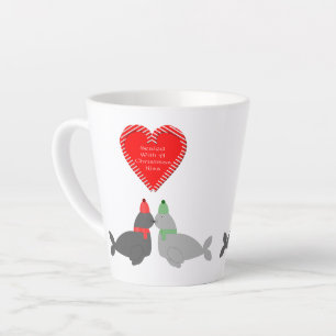 Tasse Latte Joli Seals de baiser de Noël