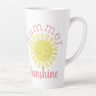 Tasse Latte Joli Sourire Soleil Été