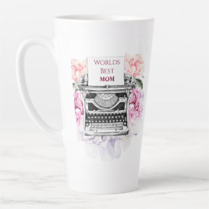Tasse Latte Joli Vintage Floral Maman mère Fête des mères M