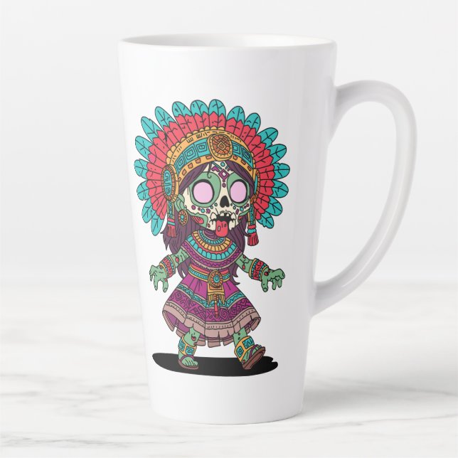 Tasse Latte Joli zombie aztèque (Droite)