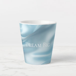 Tasse Latte Jolie Feminine Bleu Clair Faux Satin