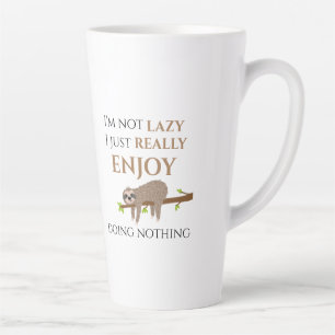 Tasse Latte Jolie fentes lazy accrochée sur le texte amusant d