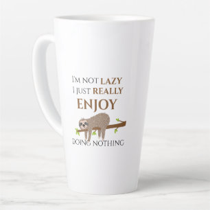 Tasse Latte Jolie fentes lazy accrochée sur le texte amusant d