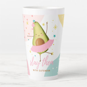 Tasse Latte Jolie fille Kawaii Avocado Ballerina Les Jeter