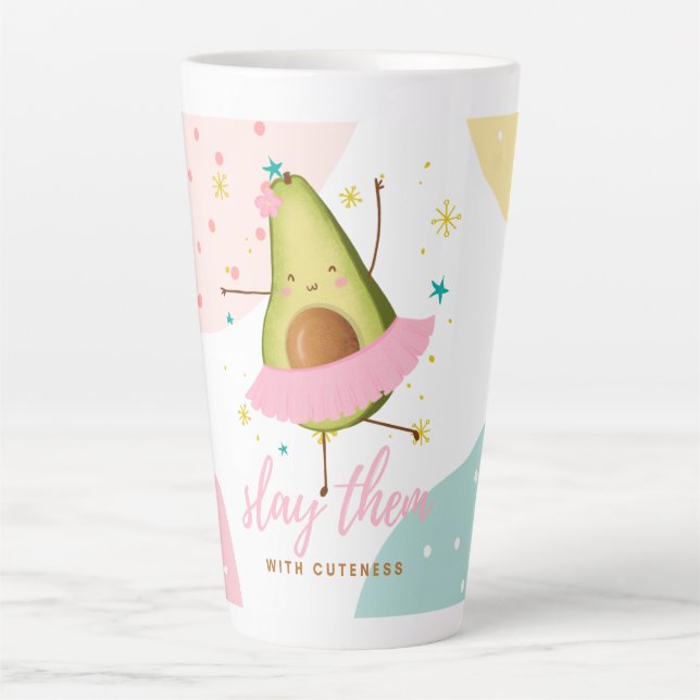 Tasse Latte Jolie fille Kawaii Avocado Ballerina Les Jeter (Devant)