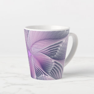 Tasse Latte Jolie fleur rose abstraite moderne art fractal