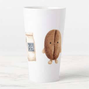 Tasse Latte Jolie Grain de Café