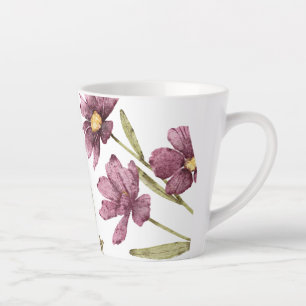 Tasse Latte Jolie main illustrée Fleurs sauvages violettes
