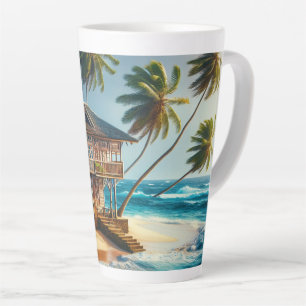 Tasse Latte Jolie maison de Cabine de plage