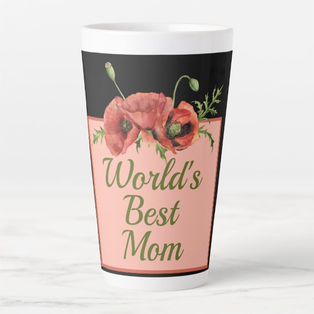 Tasse Latte Jolie maman du monde floral (Devant)