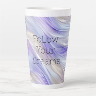 Tasse Latte Jolie perle bleu violet perle blanc perles