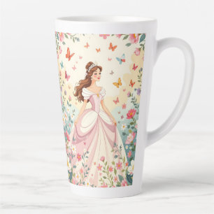 Tasse Latte Jolie princesse avec papillons