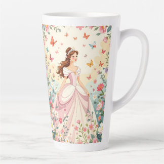 Tasse Latte Jolie princesse avec papillons