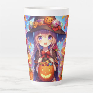 Tasse Latte Jolie Sorcière d'Halloween Anime