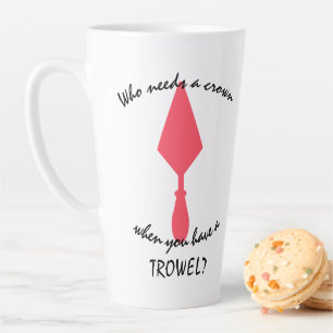 Tasse Latte Jolie Trowel archéologue rose et noir