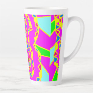 Tasse Latte Jolies motifs d'art mosaïque ronde