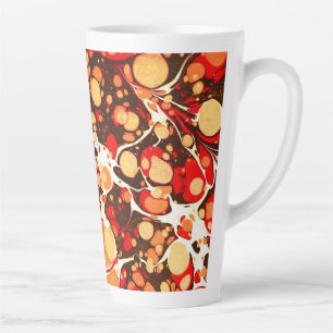 Tasse Latte Jolies pierres abstraites rouges brunes orange