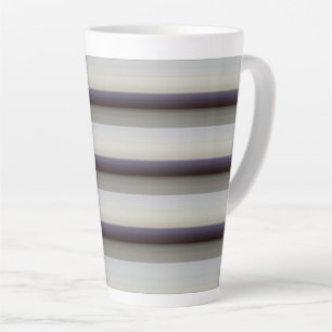 Tasse Latte Jolies rayures grises bleues vintage