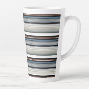 Tasse Latte Jolies rayures grises et blanches