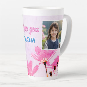 Tasse Latte Jolis Amour maman fleurs roses 2 Photos