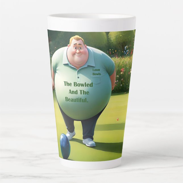 Tasse Latte Jolly Lawn Bowler Man, (Devant)