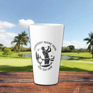 Tasse Latte Joueur de golf Pins des arbres Ajouter un nom