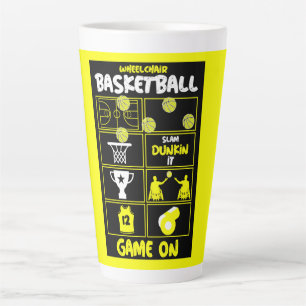 Tasse Latte Joueurs de basket-ball en fauteuil roulant