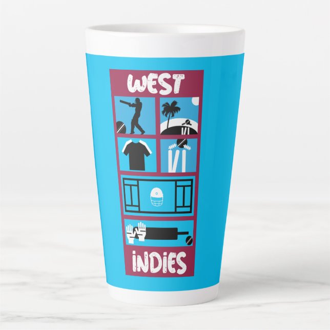 Tasse Latte Joueurs de cricket aux Antilles (Devant)