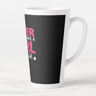 Tasse Latte Joueuse de billard   Fille de billard américain av