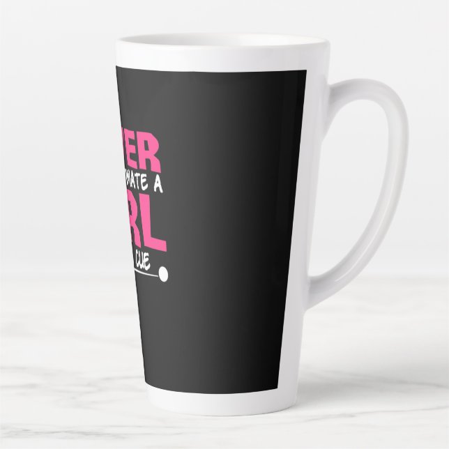 Tasse Latte Joueuse de billard | Fille de billard américain av (Droite)