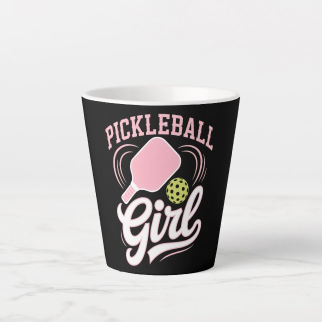 Tasse Latte Joueuse de pickleball fille (Devant)
