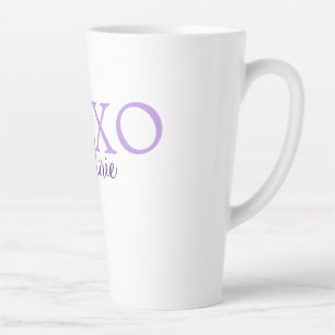 Tasse Latte Jour de la Saint Valentin Xoxo ajouter nom pastel 