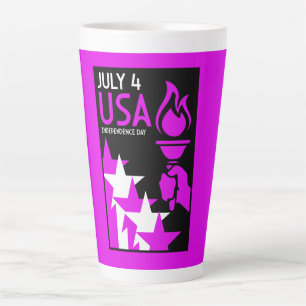 Tasse Latte Jour de l'indépendance américaine