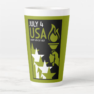 Tasse Latte Jour de l'indépendance américaine