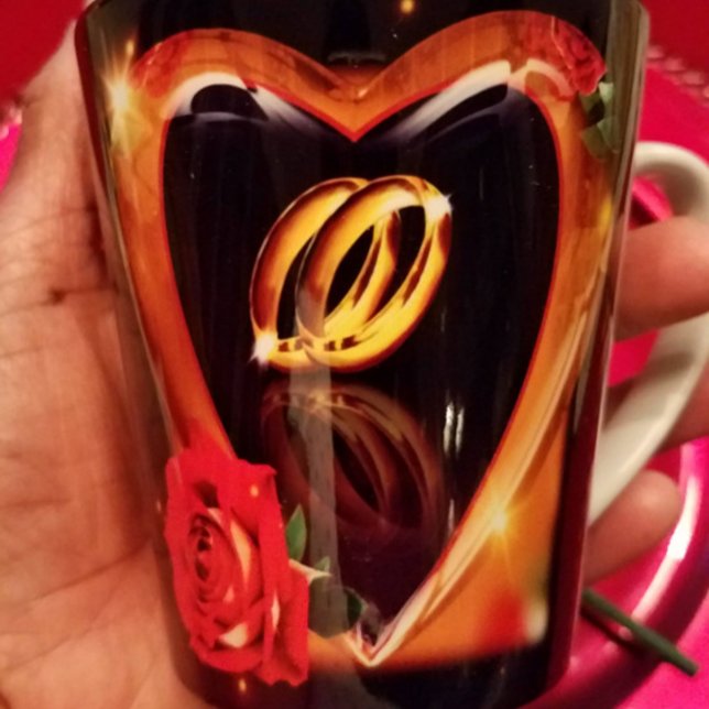 Tasse Latte Jour de mariage de l'amour vrai  (Créateur téléchargé)