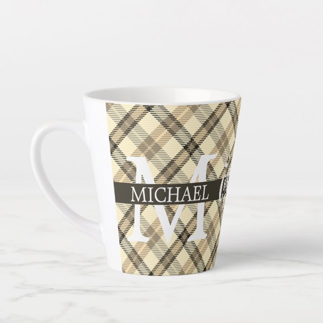 Tasse Latte Jour de Noël de Buffalo Plaid (Gauche)