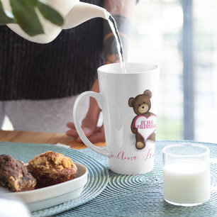 Tasse Latte Jour de Valnetine personnalisée Ours en peluche Vi