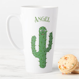 Tasse Latte Jour des morts heureux Cactus Nom personnalisé