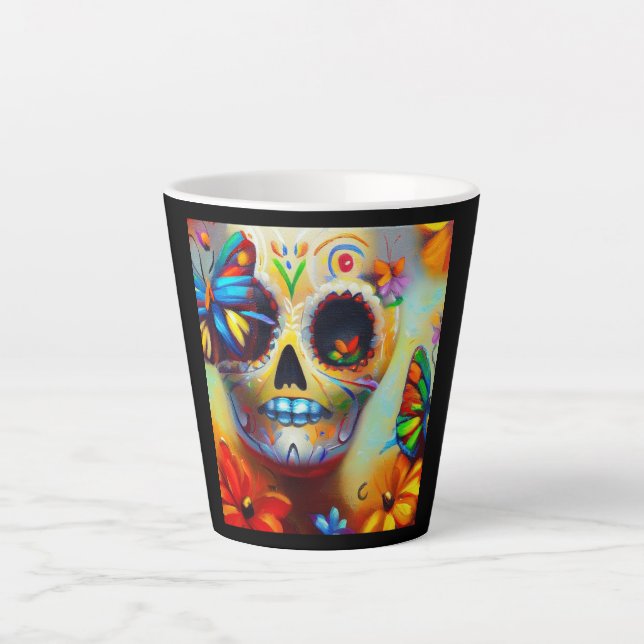 Tasse Latte Jour des papillons morts 2 (Devant)