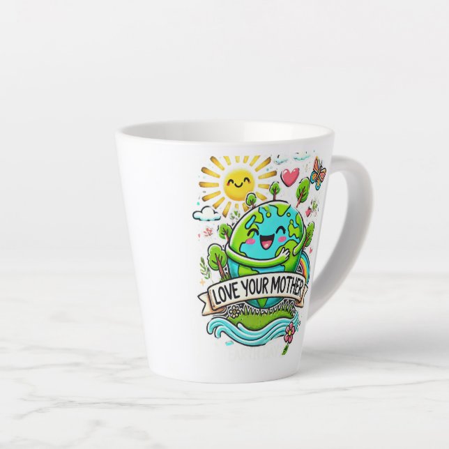 Tasse Latte Jour des terres tous les jours (Angle droit)