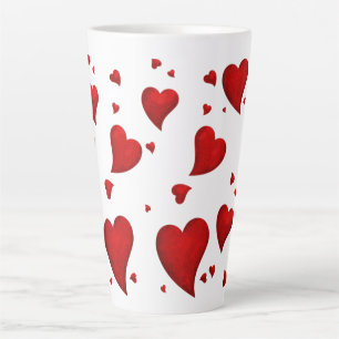 Tasse Latte Jour des Valentines du Coeur Rouge