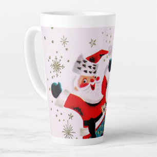 Tasse Latte Jour férié rétro de Noël Père Noël