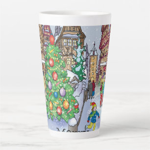 Tasse Latte Joyeuse carte de Noël