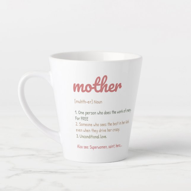 Tasse Latte Joyeuse Fête des Mères (Gauche)