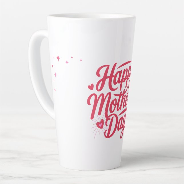 Tasse Latte Joyeuse fête des mères beau design (Angle gauche)