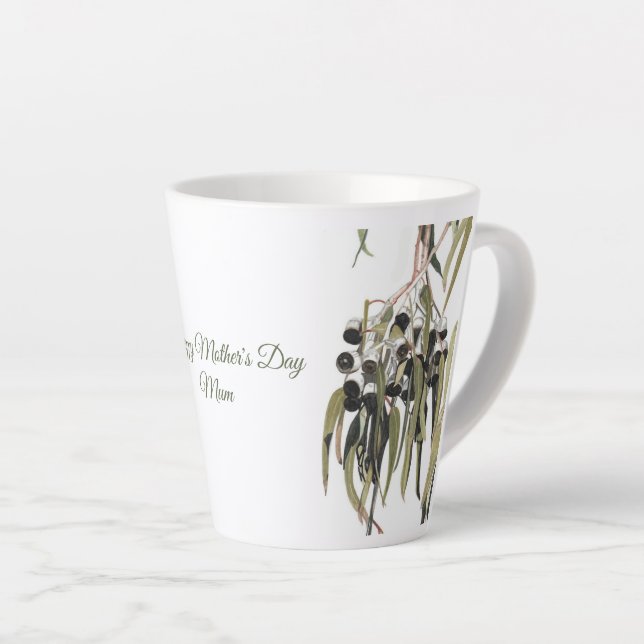 Tasse Latte Joyeuse Fête des Mères Flora Aquarelle Petite (Angle droit)