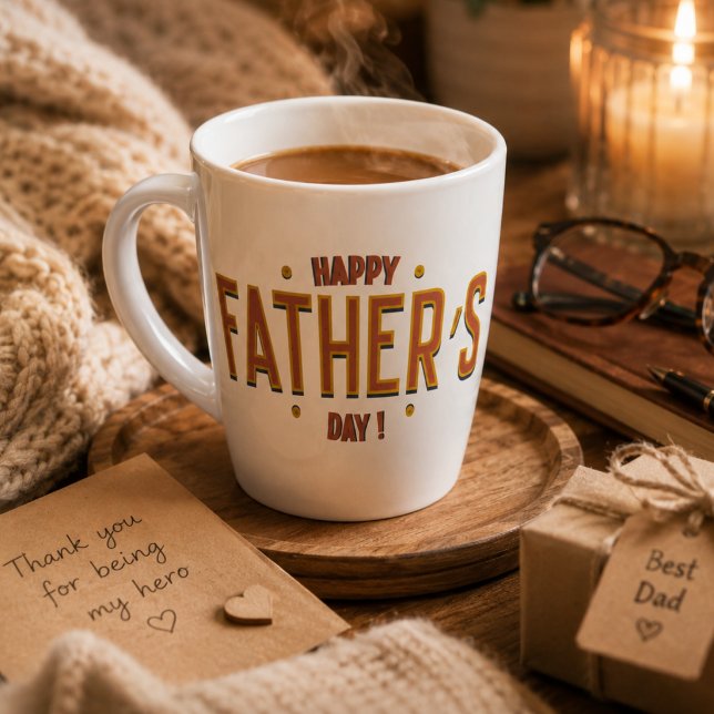 Tasse Latte Joyeuse Fête des Pères – Cadeau sincère pour le mo (Créateur téléchargé)