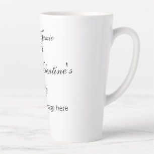 Tasse Latte Joyeuse Saint-Valentin nom date message simple ele