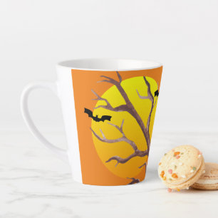 Tasse Latte Joyeuses chauves-souris d'Halloween et latte de lu