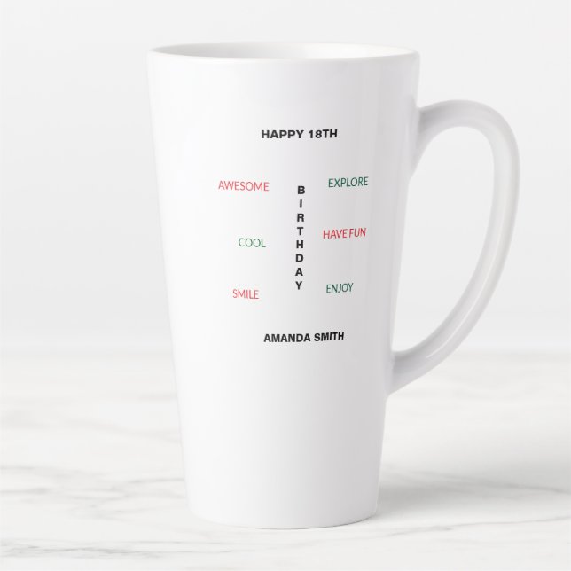 Tasse Latte Joyeux 18E anniversaire mignonne et stupéfiant (Droite)